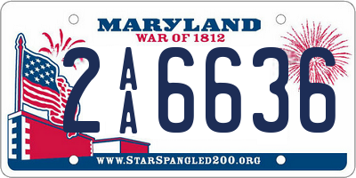 MD license plate 2AA6636