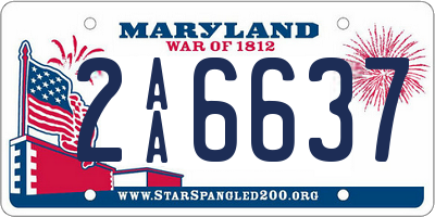 MD license plate 2AA6637