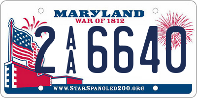 MD license plate 2AA6640