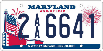 MD license plate 2AA6641