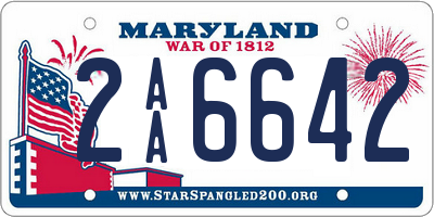 MD license plate 2AA6642