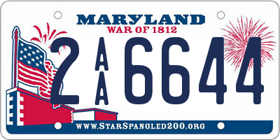 MD license plate 2AA6644