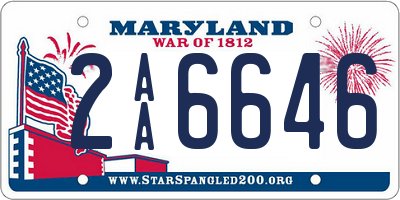 MD license plate 2AA6646