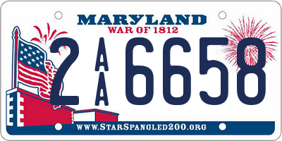 MD license plate 2AA6658