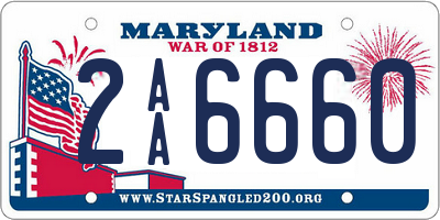 MD license plate 2AA6660