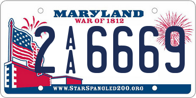 MD license plate 2AA6669