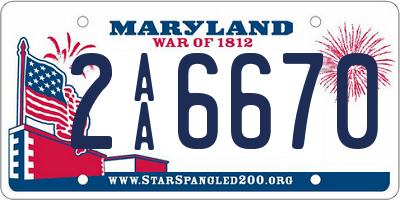 MD license plate 2AA6670