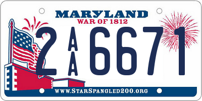 MD license plate 2AA6671