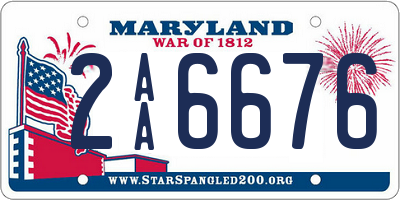 MD license plate 2AA6676