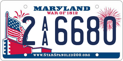 MD license plate 2AA6680