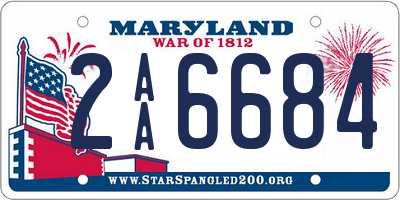 MD license plate 2AA6684