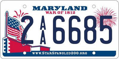 MD license plate 2AA6685