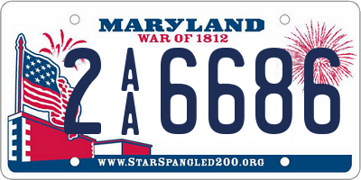 MD license plate 2AA6686