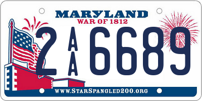 MD license plate 2AA6689