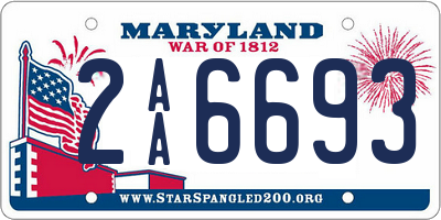 MD license plate 2AA6693