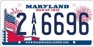 MD license plate 2AA6696