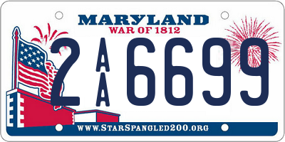 MD license plate 2AA6699