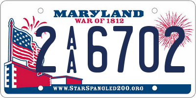 MD license plate 2AA6702