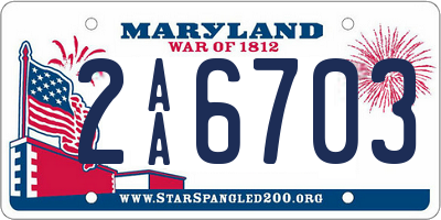 MD license plate 2AA6703