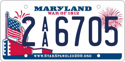 MD license plate 2AA6705