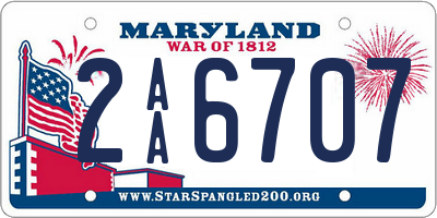 MD license plate 2AA6707