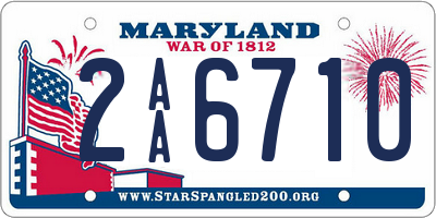 MD license plate 2AA6710