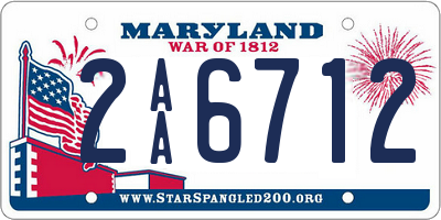 MD license plate 2AA6712