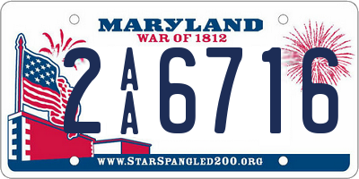 MD license plate 2AA6716