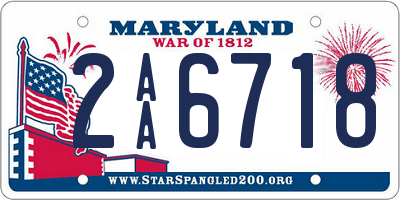 MD license plate 2AA6718