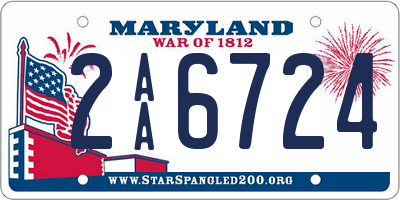 MD license plate 2AA6724