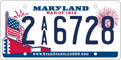 MD license plate 2AA6728