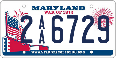 MD license plate 2AA6729