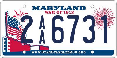 MD license plate 2AA6731