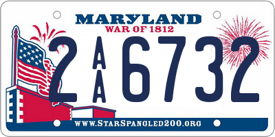 MD license plate 2AA6732