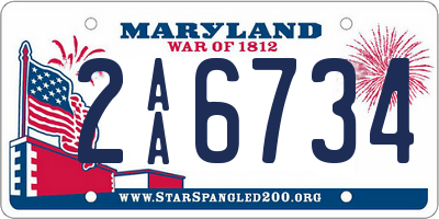 MD license plate 2AA6734