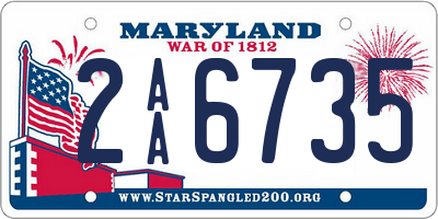 MD license plate 2AA6735