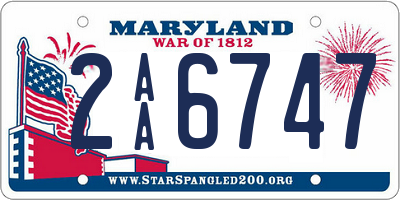 MD license plate 2AA6747