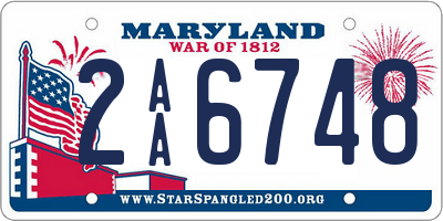 MD license plate 2AA6748