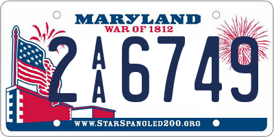 MD license plate 2AA6749