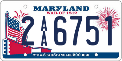 MD license plate 2AA6751