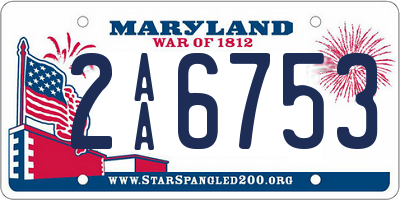 MD license plate 2AA6753