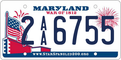 MD license plate 2AA6755