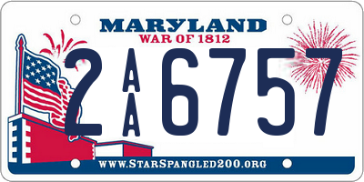 MD license plate 2AA6757