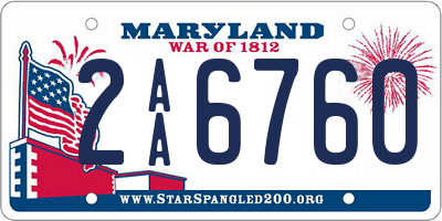 MD license plate 2AA6760