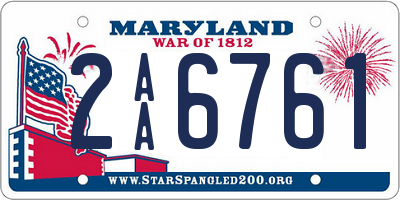 MD license plate 2AA6761