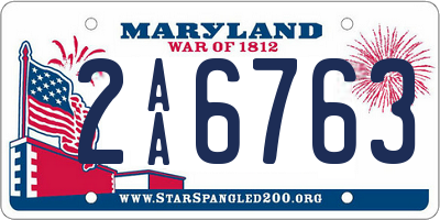 MD license plate 2AA6763