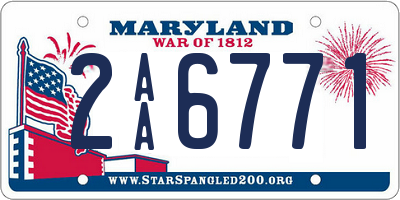 MD license plate 2AA6771