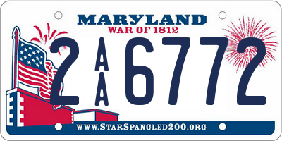 MD license plate 2AA6772