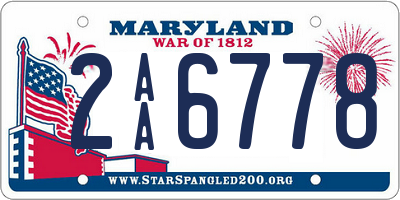 MD license plate 2AA6778