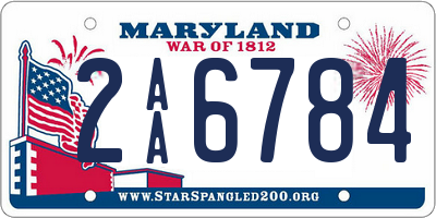 MD license plate 2AA6784